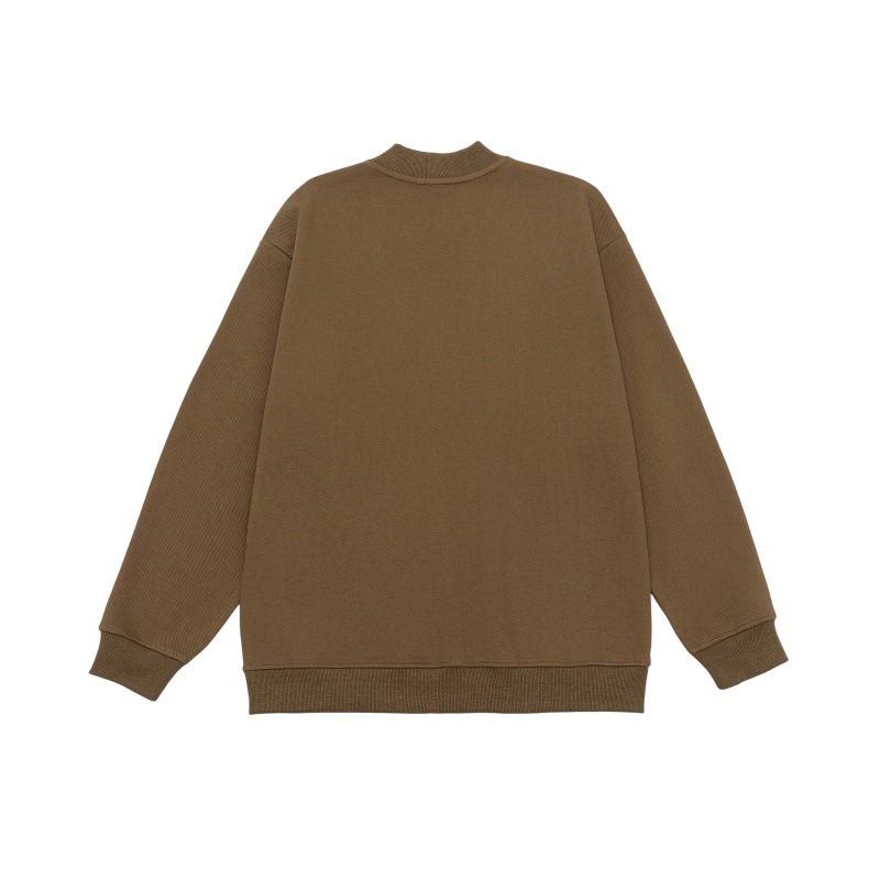 Long Oversized V-Shaped Neckline Stitched Letter Sweatshirt