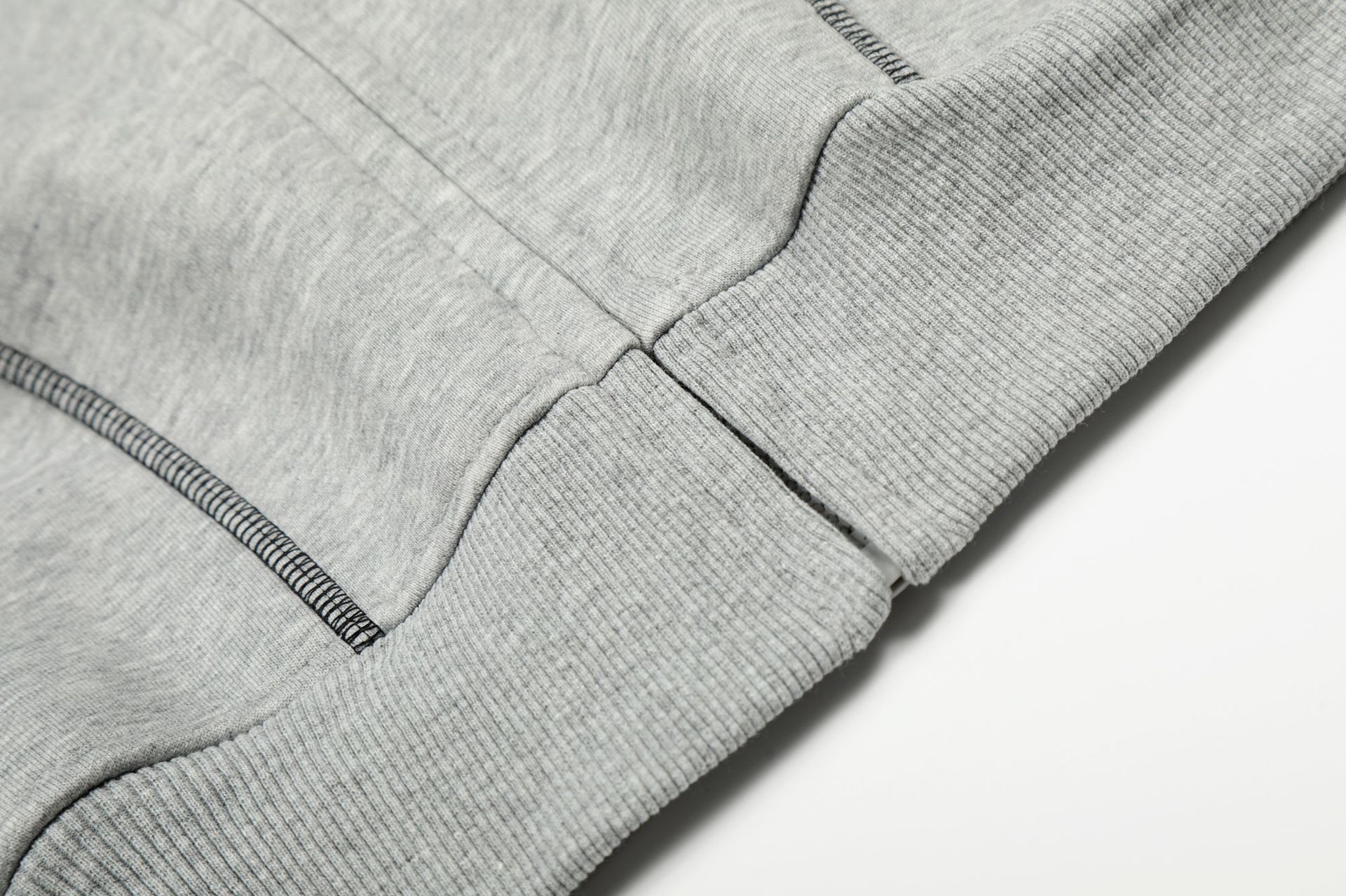 Oversized Streetwear Solid Cotton Zippered Raw Edge Hoodie