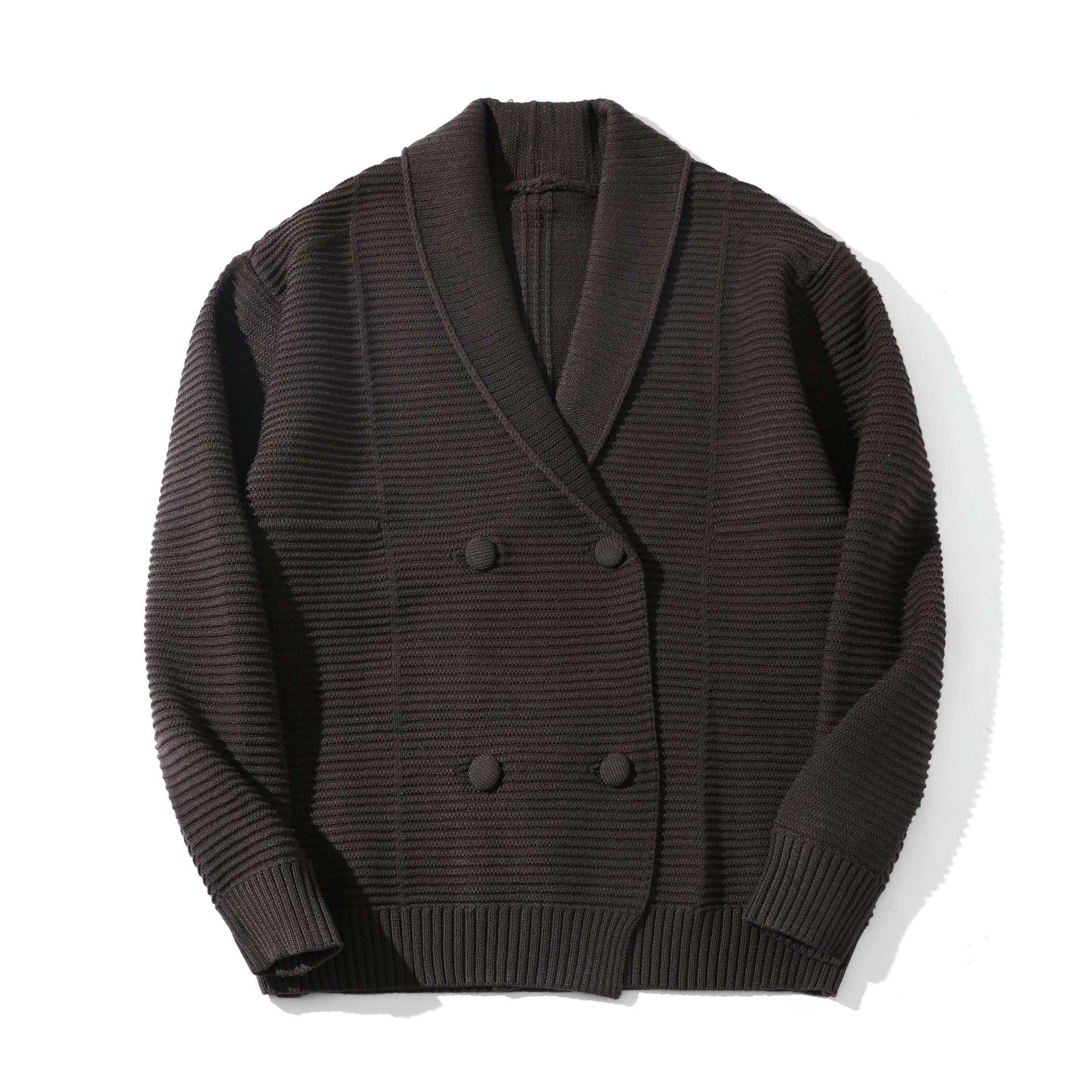 Japanese Workwear Nylon Jacquard Long Sleeve Oversized Cardigan