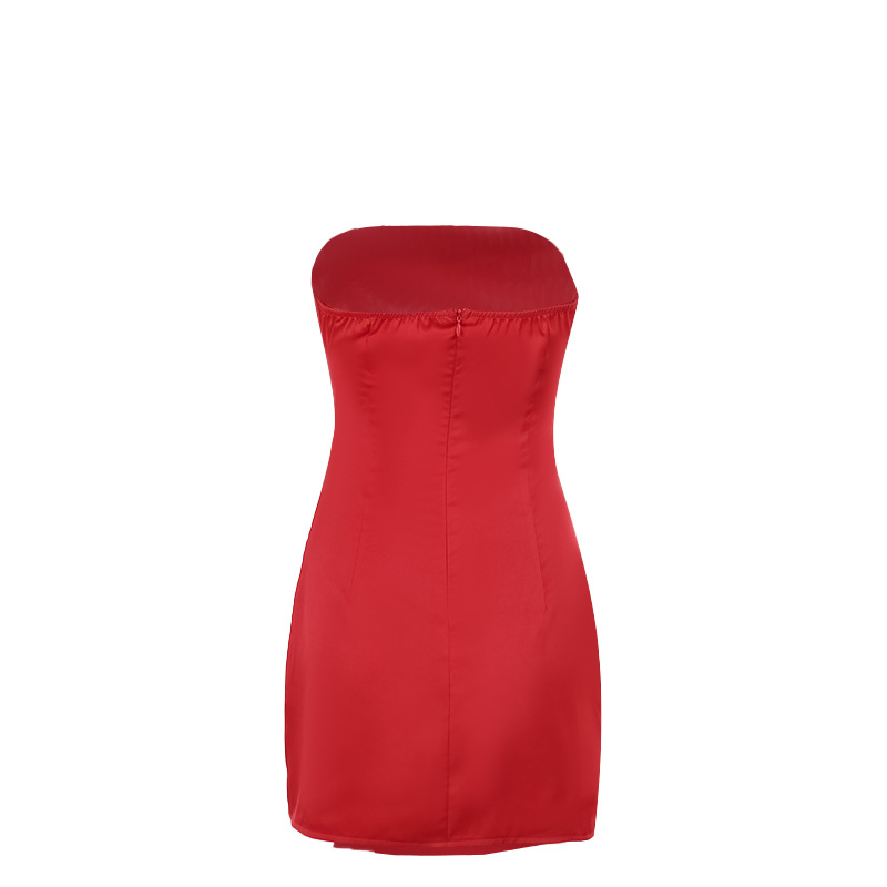 Sleeveless Slim-Fit Polyester One-Piece Mini Skirt