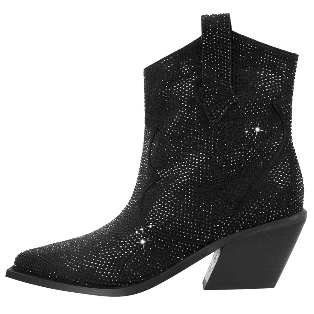 Processing time:7-15days after placing orders GCYFWJ Fashion Rhinestone Women Ankle Boots For Woman Pointed Toe Western Cowboy Botas De Mujer Square Heel Party Shoes Botines