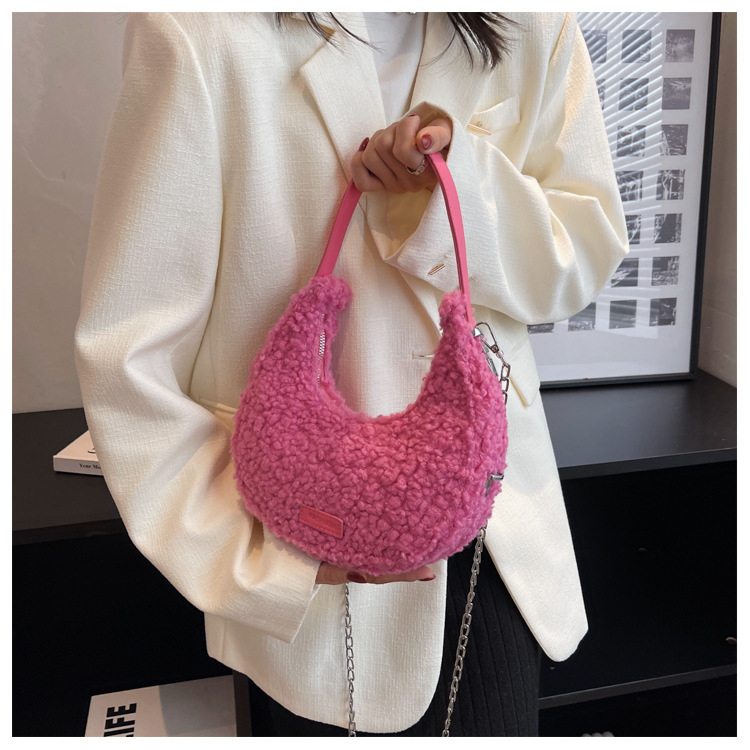 Fashion Faux Wool Fur Bags for Women Shoulder Bag Tote Crossbody Female Handbag
