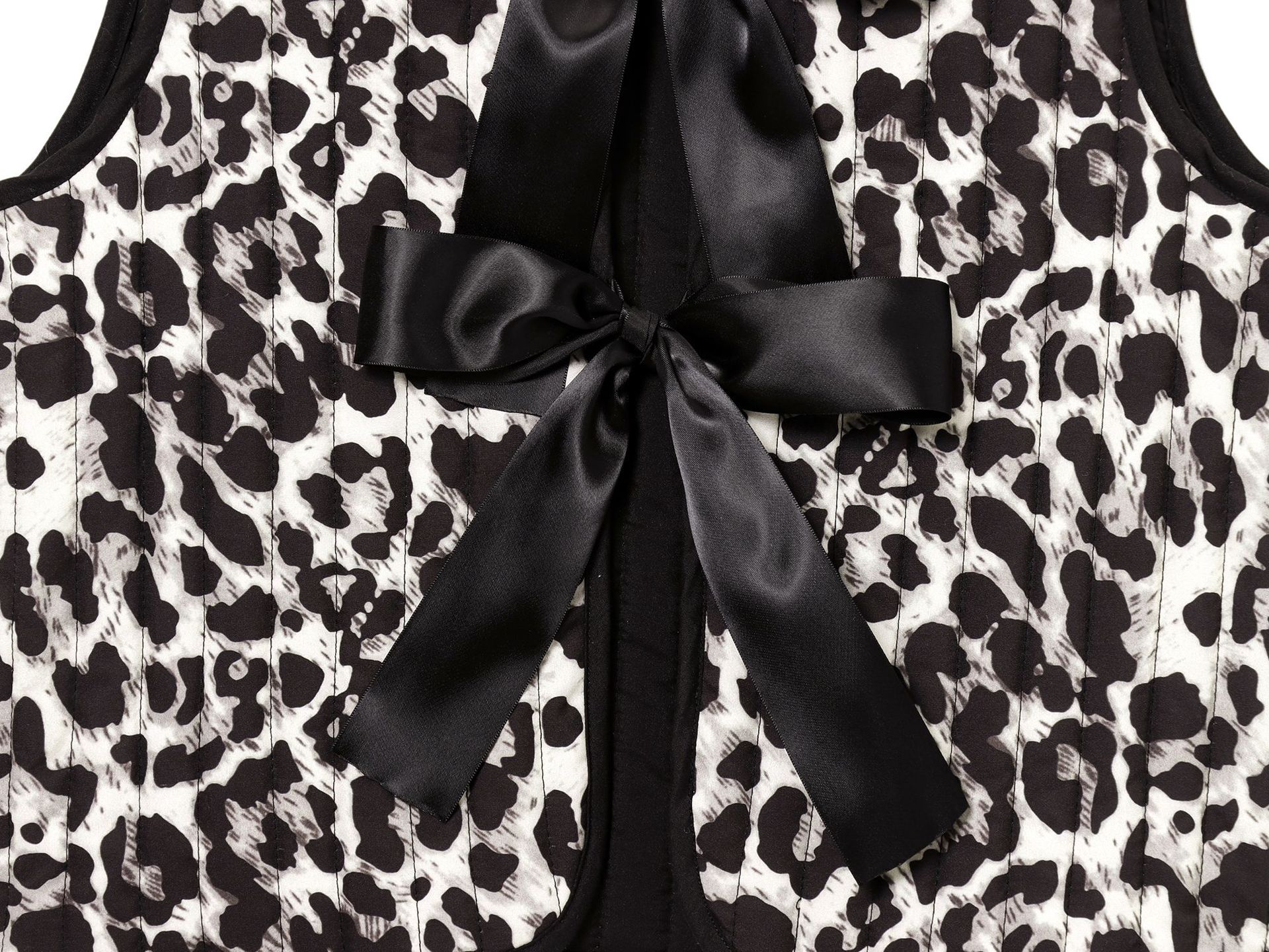 Bow decoration leopard print face vest for women