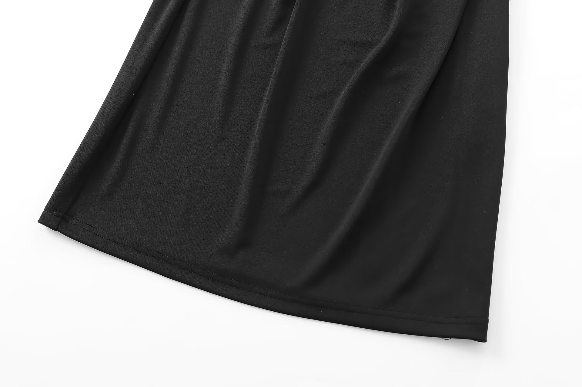 Women's Clothing Back Knot Decorative Pleated Collar Sleeveless Fitted Midi Dress