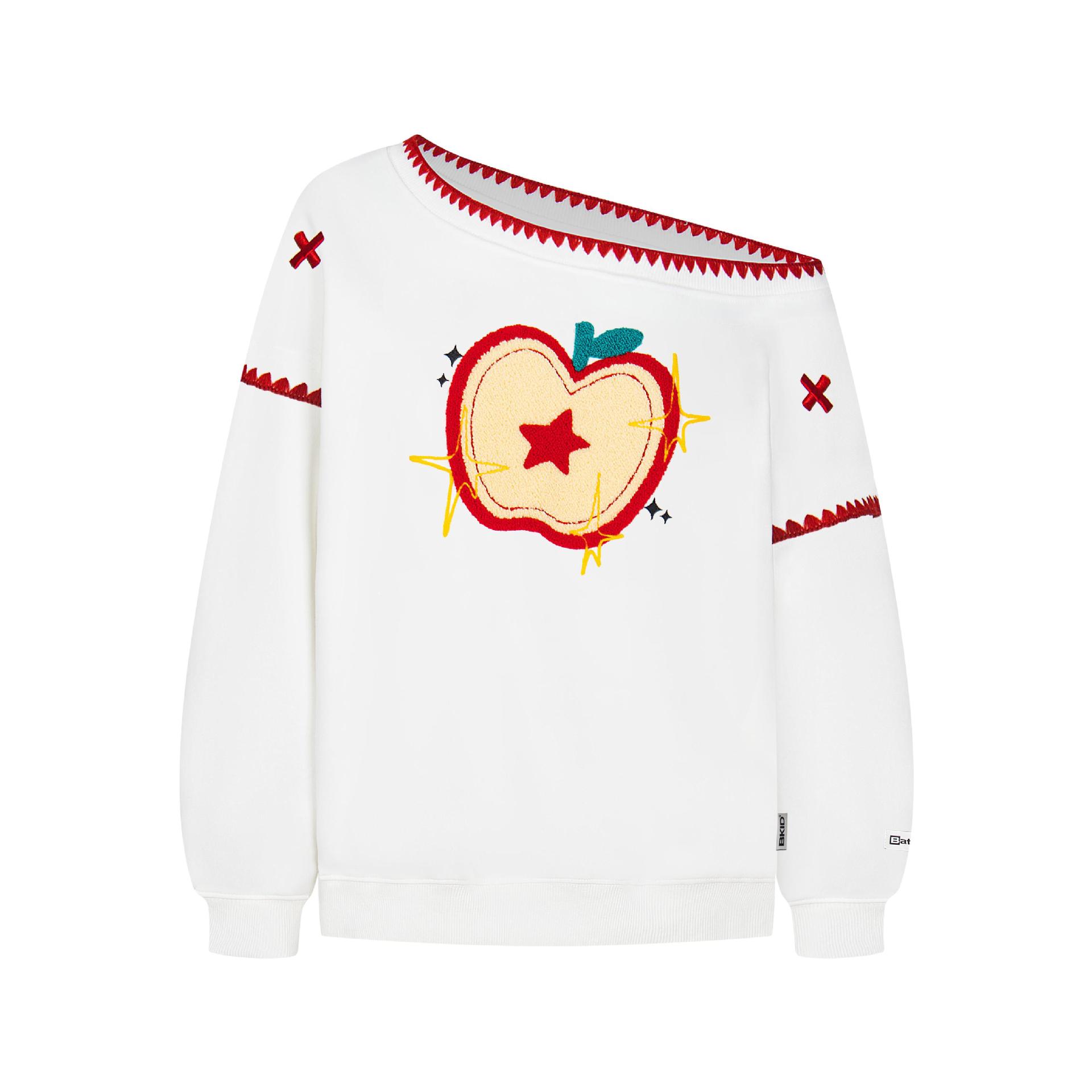 Cotton Long Sleeve Asymmetric Fruit Hoodie