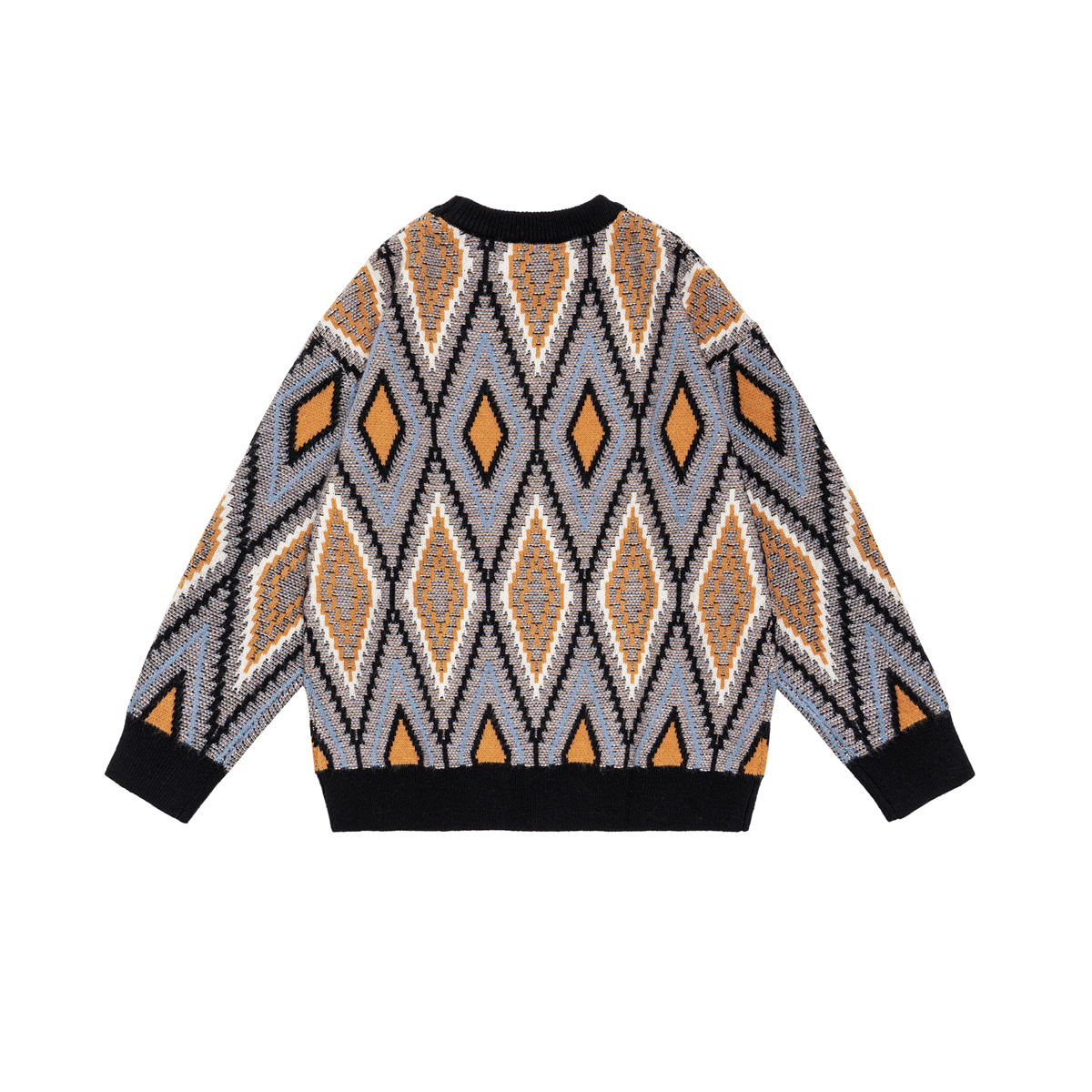 Japanese Workwear Two-Tone Oversized Crew Sweater