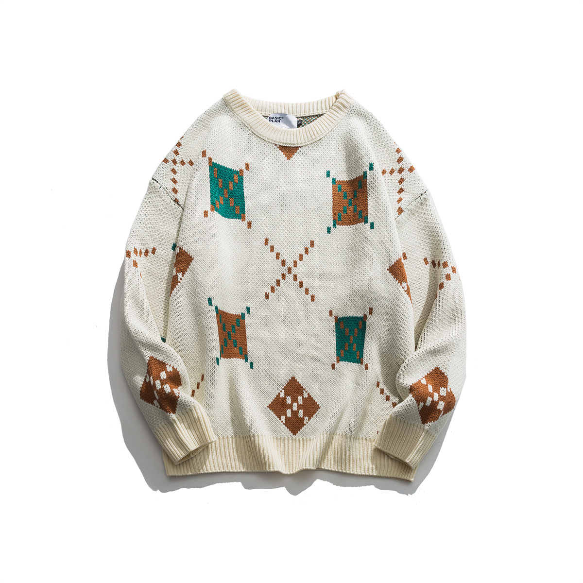 Japanese Workwear Color Block Oversized Sweater