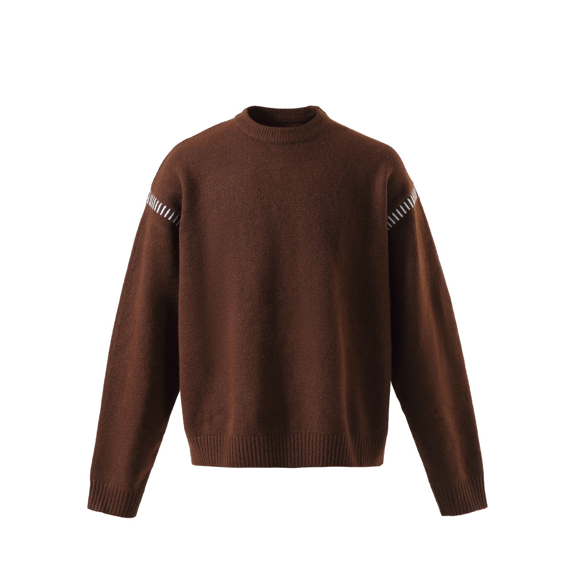 Oversized Japanese Workwear Sweater Accent Seams