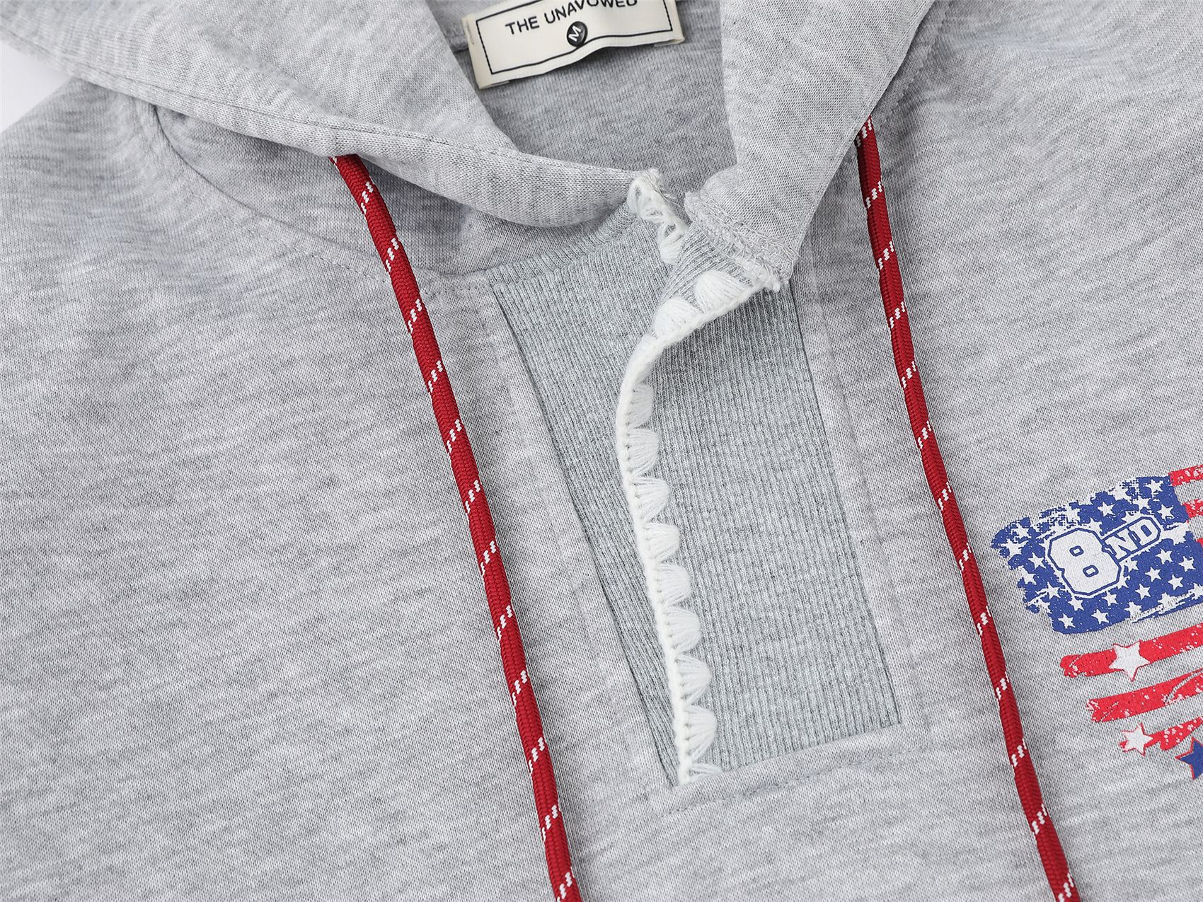 Unisex American Retro Alphabet Cotton Hoodie