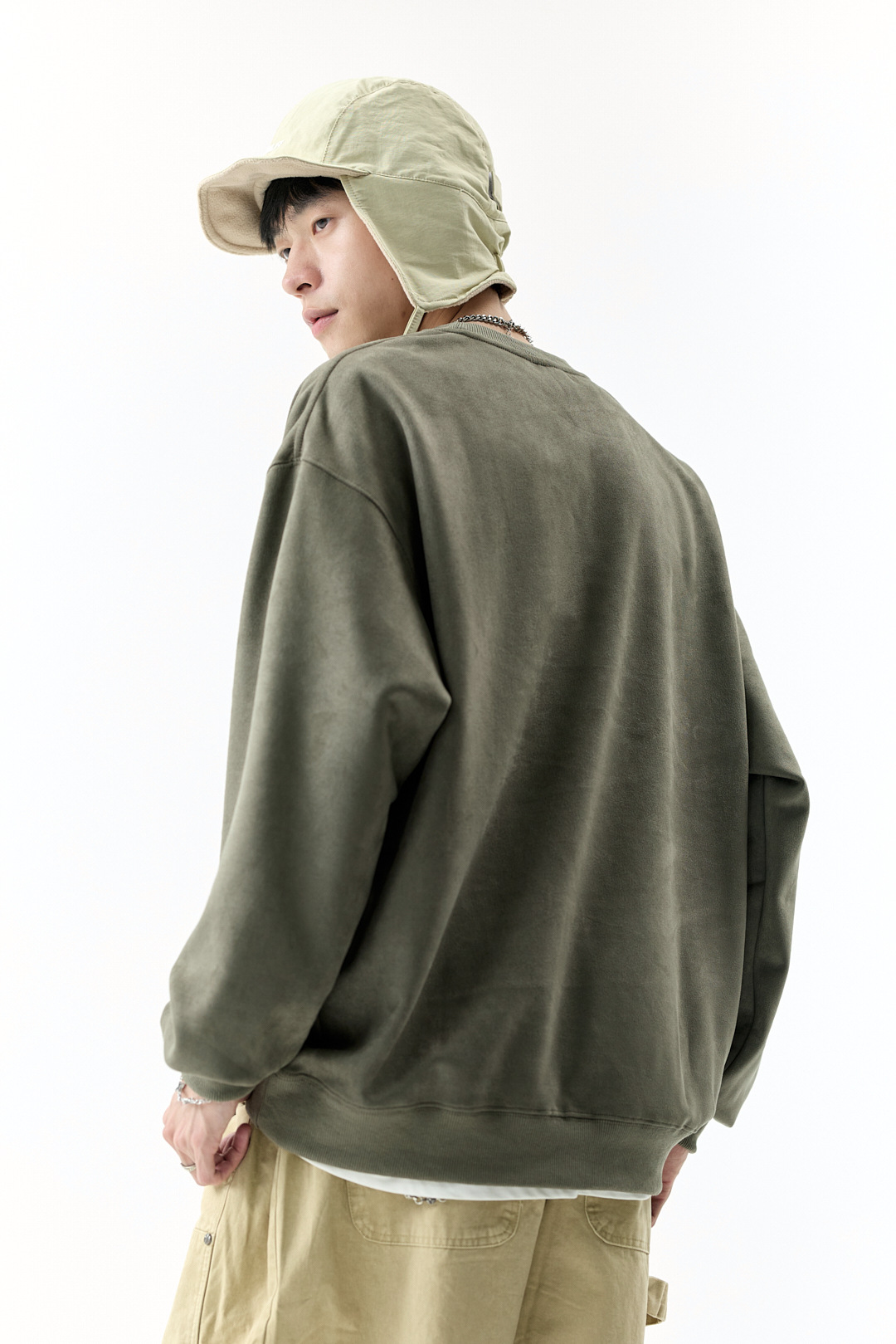 American Oversized Polyester Round Neck Sweatshirt