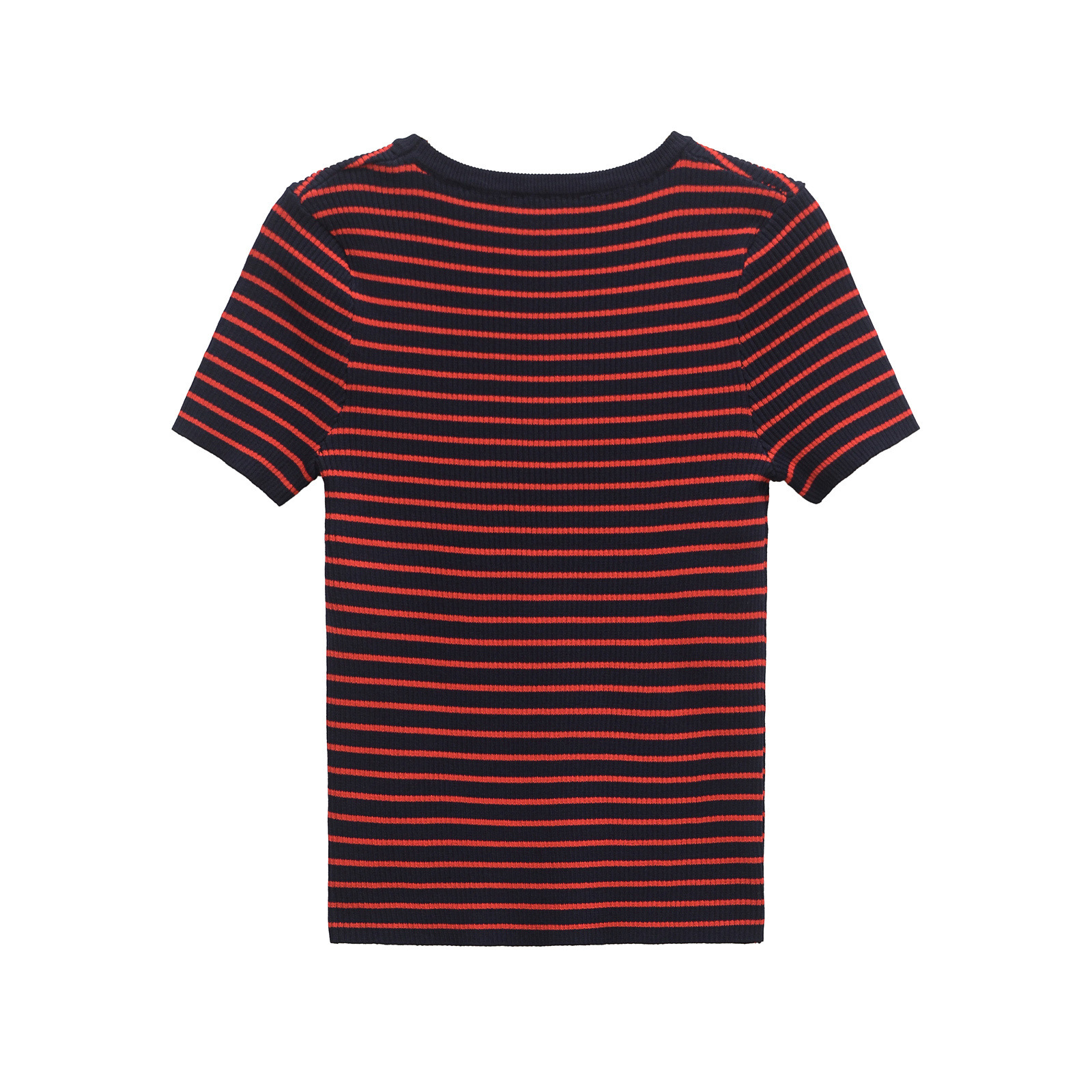 Round Neck Three-Quarter Sleeve Polyester Tee
