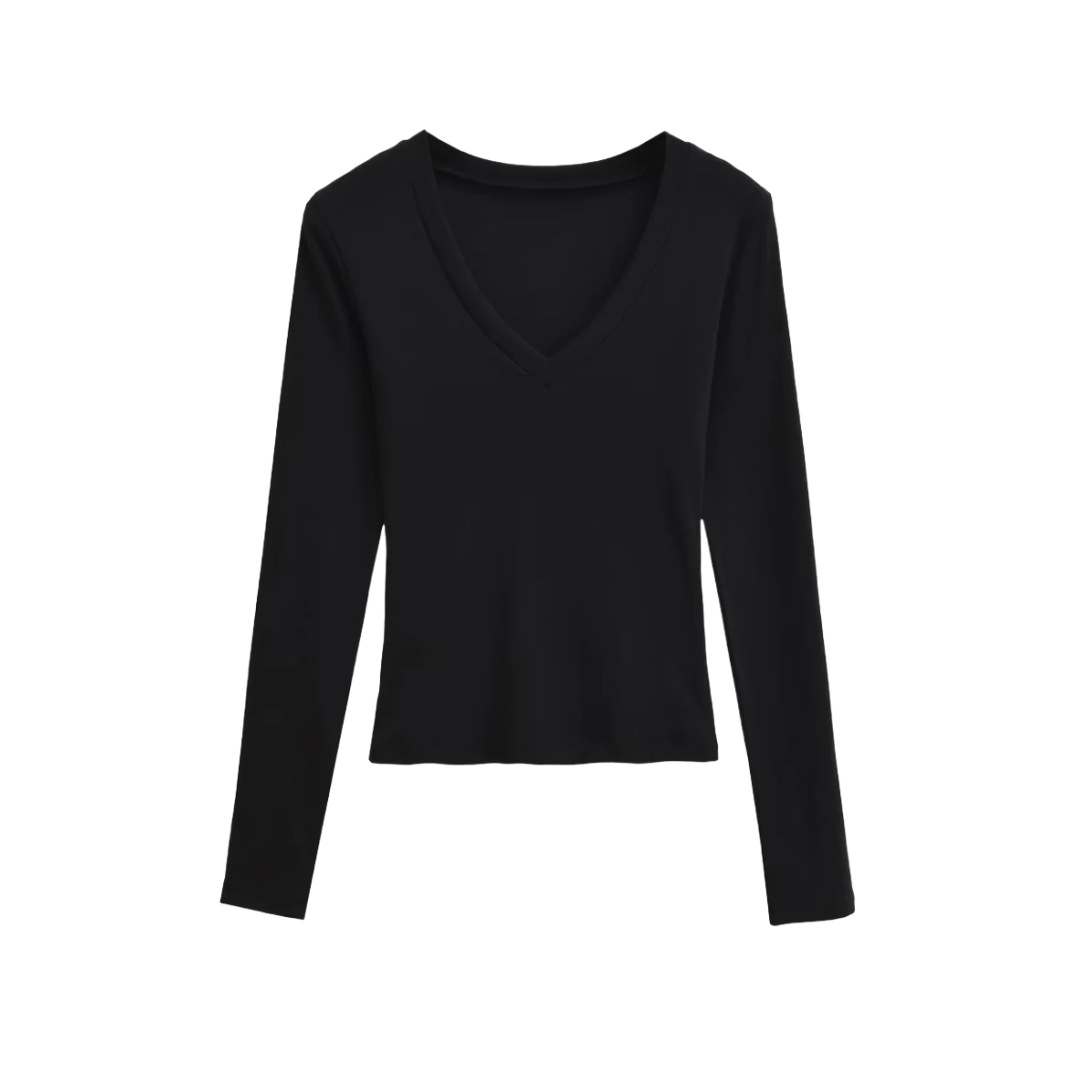 Plain Slim Fit Low Cut Wrist-Length Body Suit