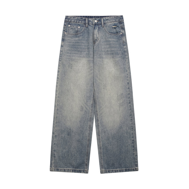 Distressed Oversized Straight Loose Wide Leg Denim Pants