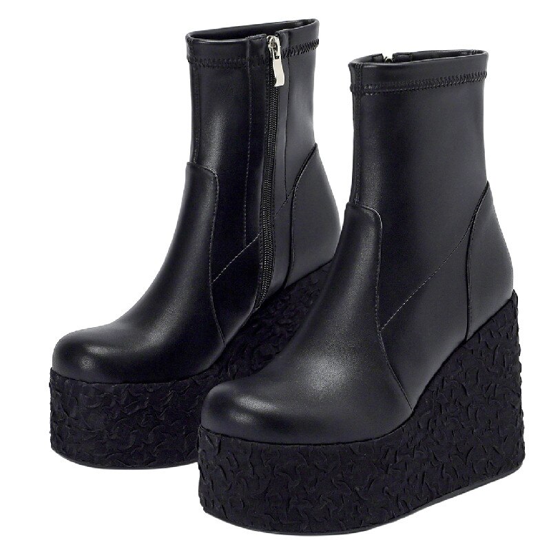 Newest Women Ankle Boots Autumn Winter Fashion Punk Style High Platforms Wedges Heels Shoes Party Night Club