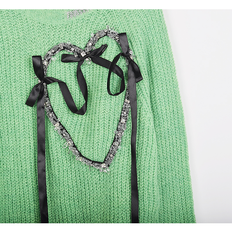 Women's Oversized Plain Crew Collar Balloon Sweater