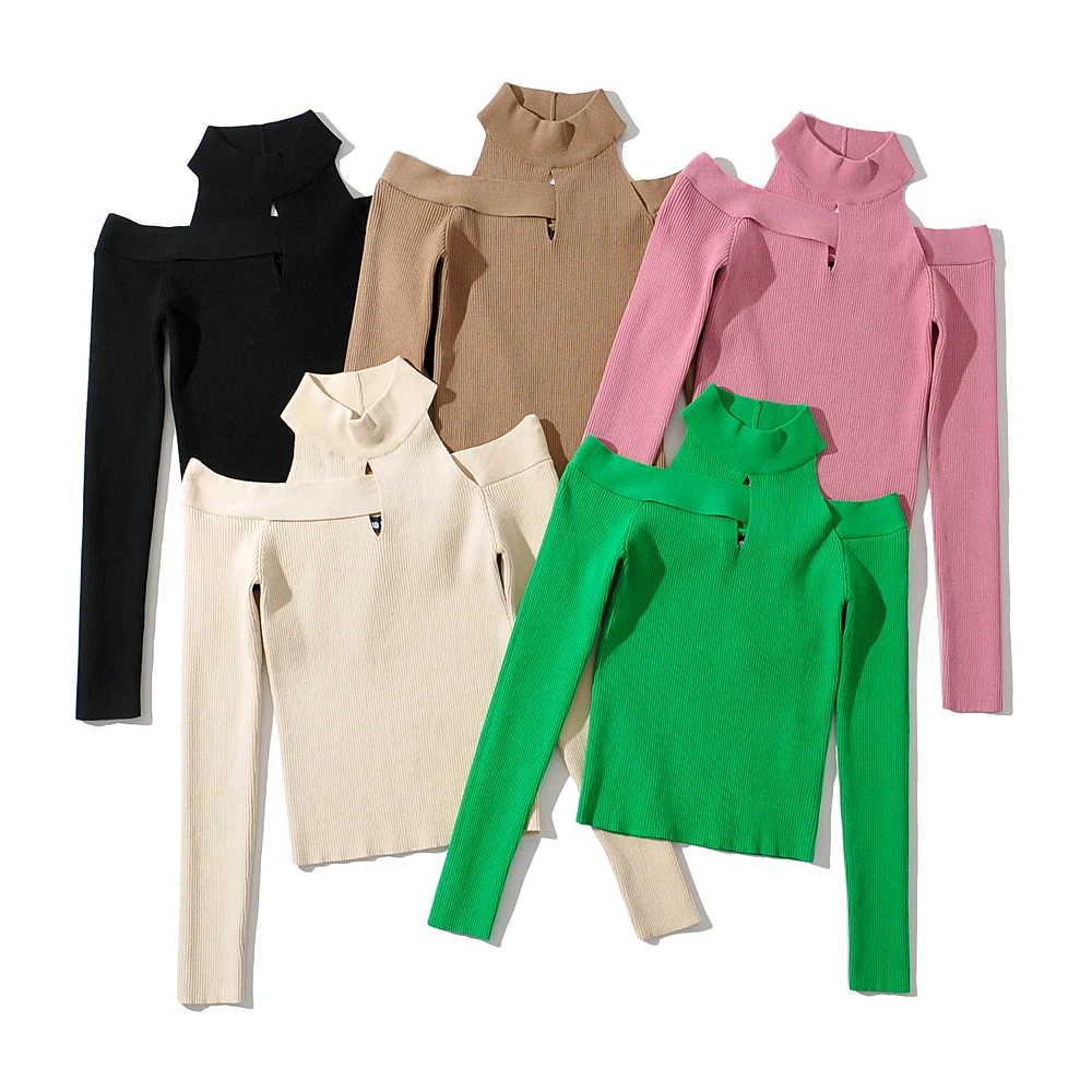Blush Spandex Upper Arm Cutout Wrap Sweater