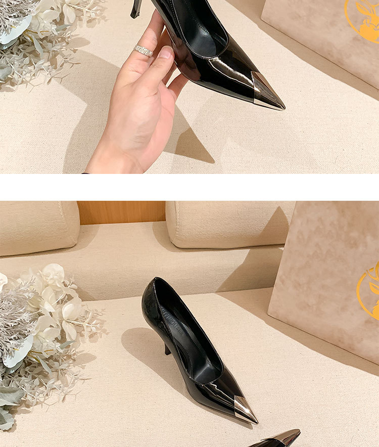 New Metal Pointed Toe Pumps Women Sexy Super Stiletto High Heels Fashion Party Wedding Shoes Women Leather femmes chaussures