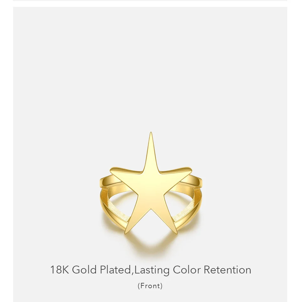 Star Rings For Women Trendy Stainless Steel Geometric Ring Personality Fashion Jewelry