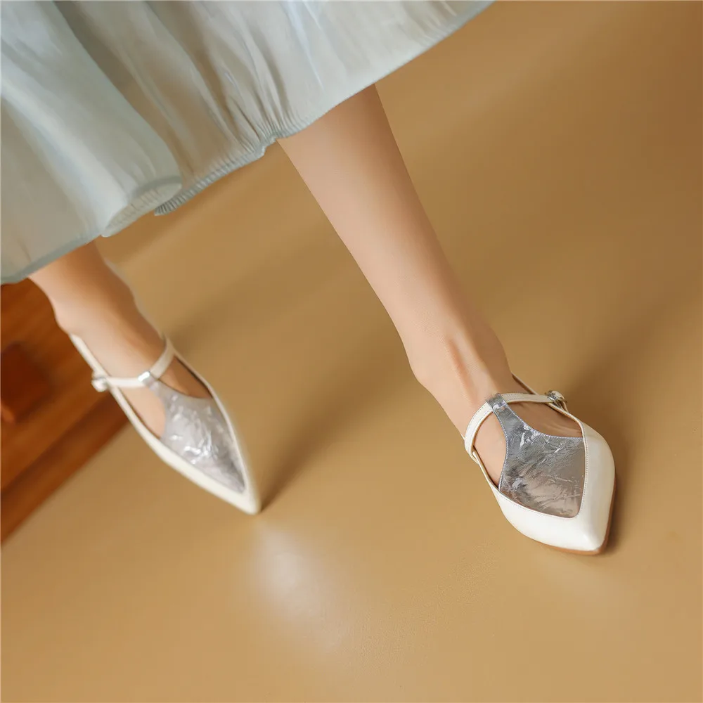 Ladies Urban Tapered Two-Tone Belted Ballerina
