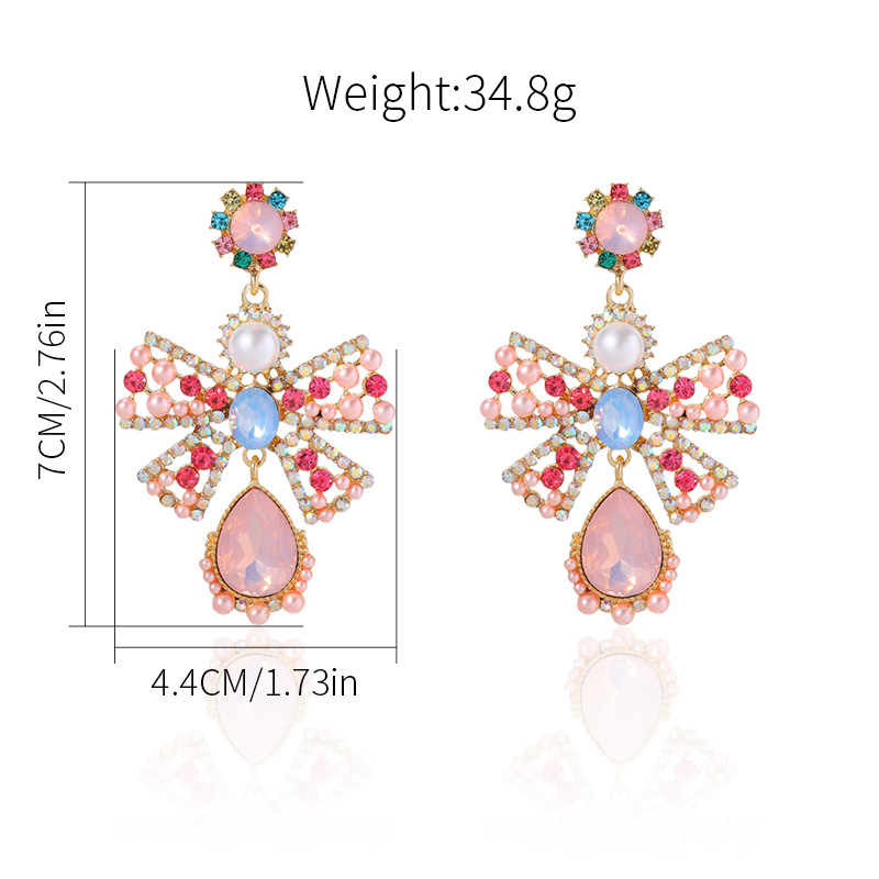 Boho Alloy Pearl Stud Earrings