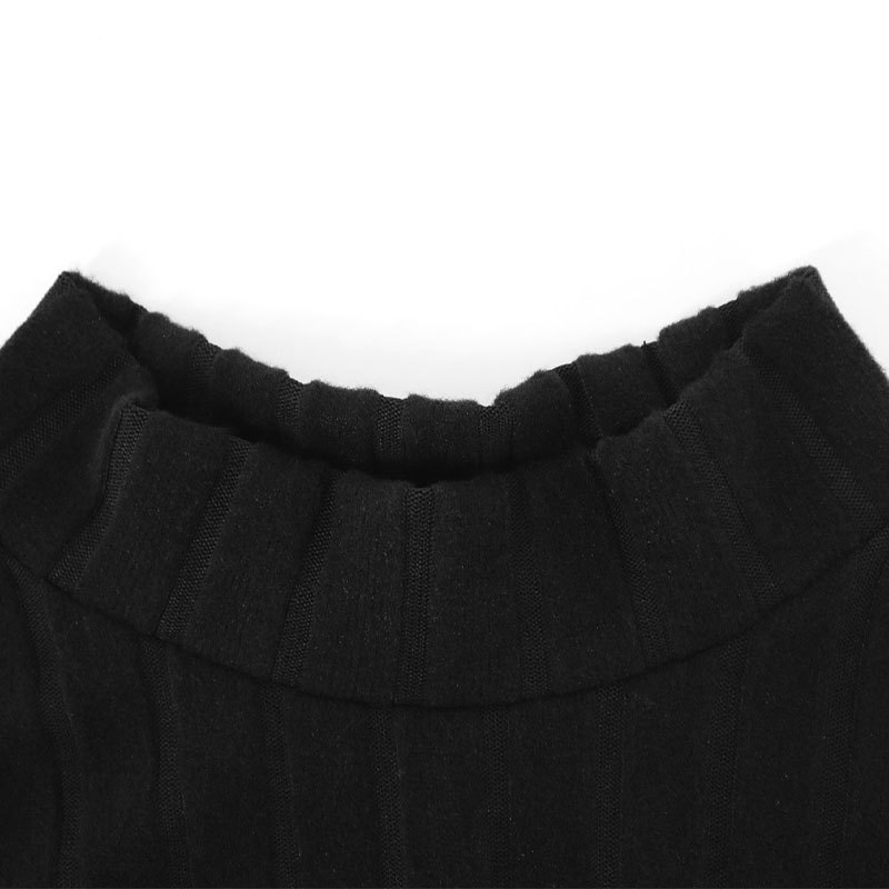 Ladies U-Neck Fitted Barred Dress