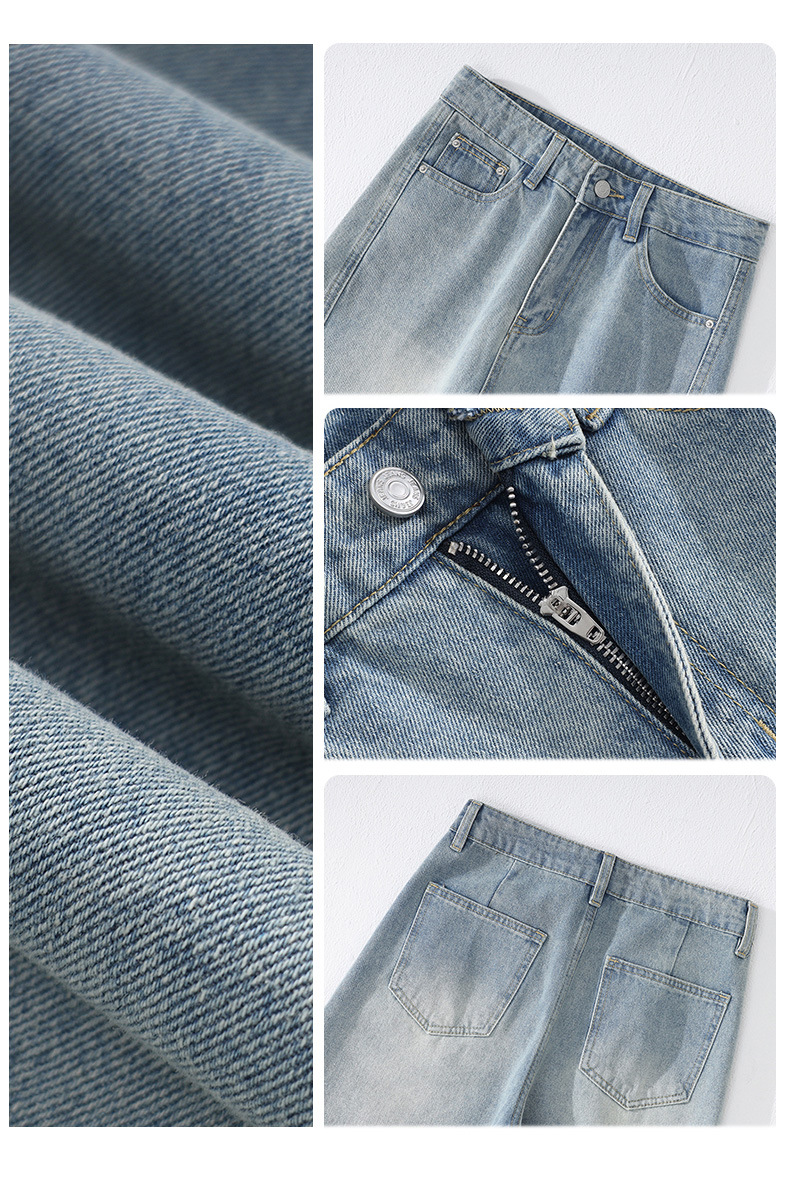 Women's Pants High Street Loose Wide-Leg Banana Jeans