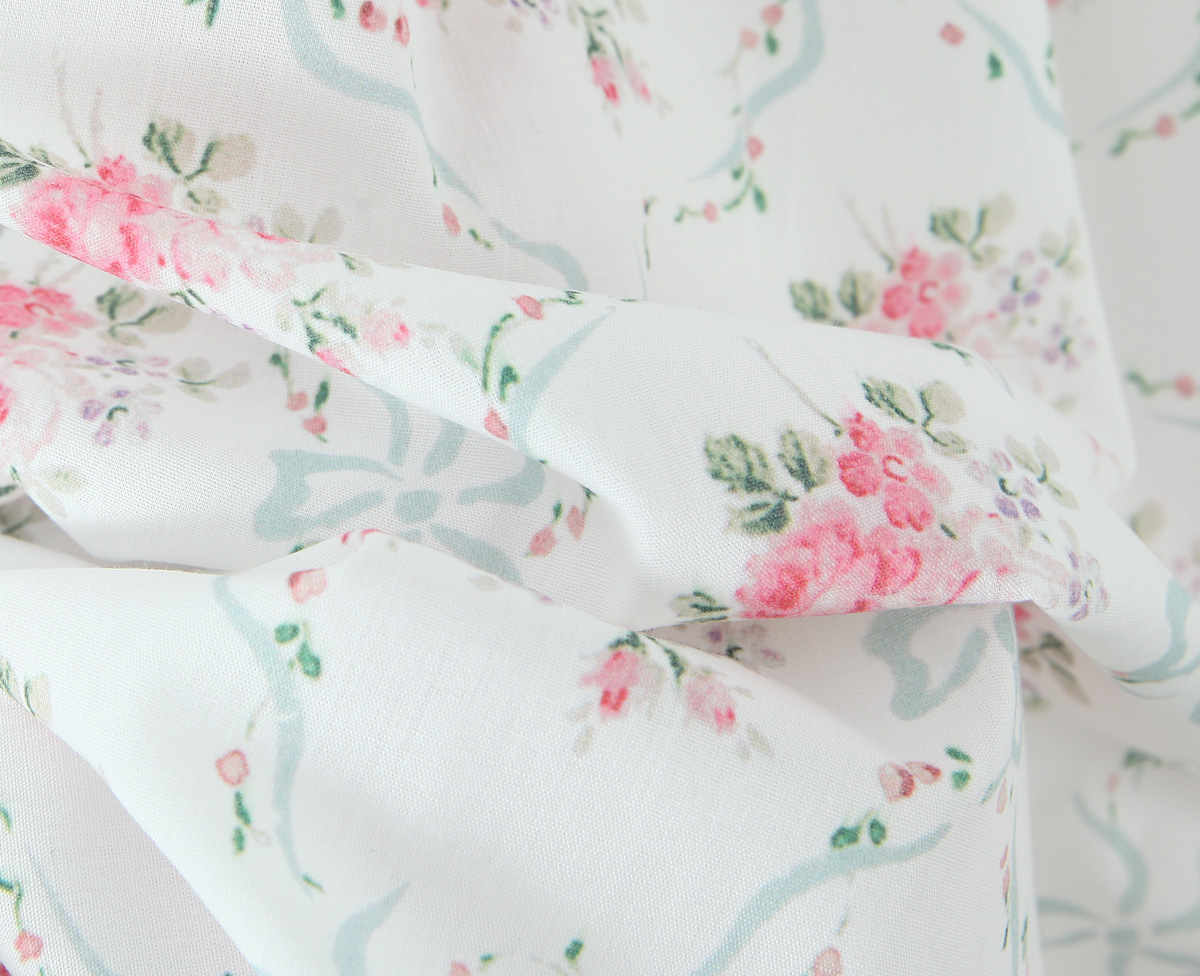 Sleeveless Botanical Print Midi Dress With Ribbon Tie