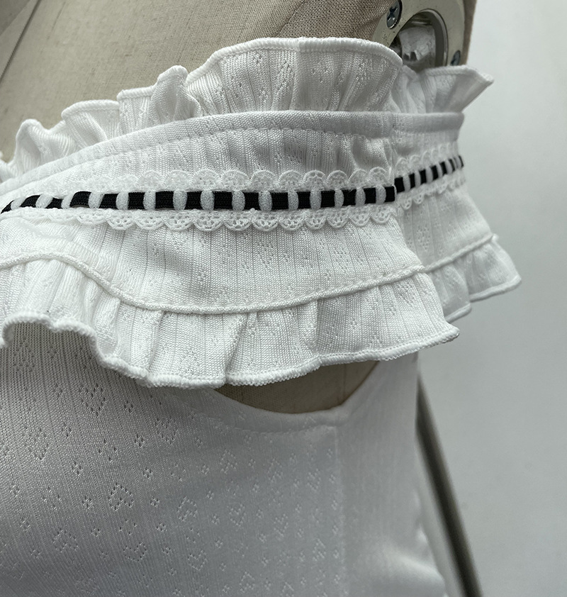 Ruffled Asymmetric Sleeveless Ribbon Knot Top