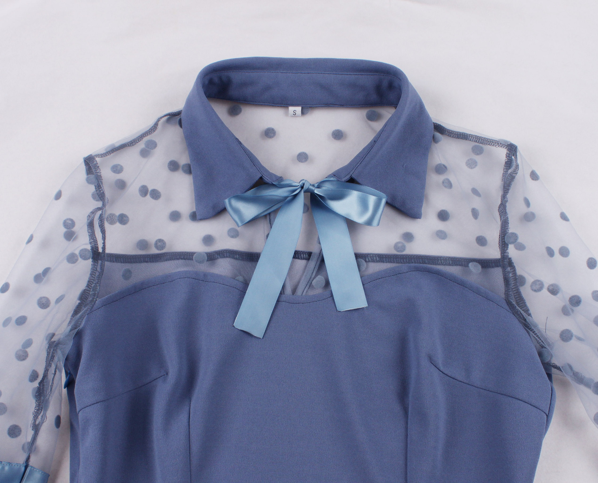A-line Stand Collar Elbow-Length High Waist Commute Dress