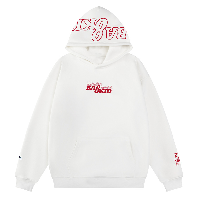 Oversized Cotton Long Sleeve Typography Hoodie