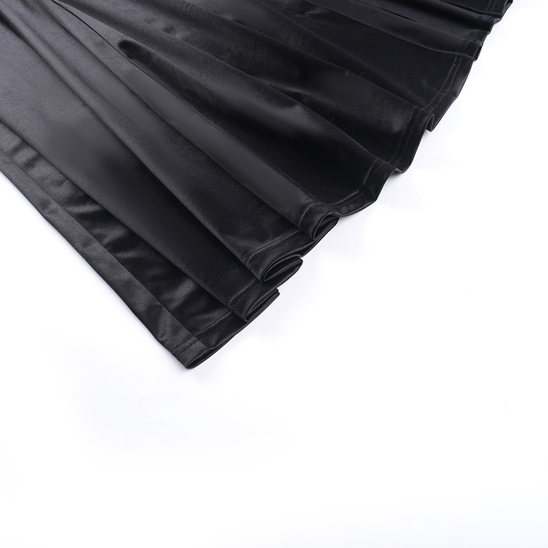 Polyester Box Neck Gathered Split Dress