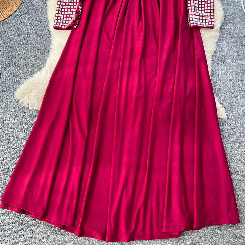 Commuter Cotton 3D Plunge High Waist Midi Dress