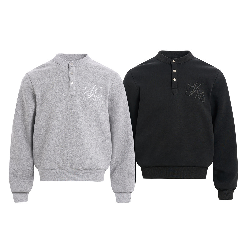 Men's Hoodie, Round Neck, Letter Embroidery, Casual Loose Fit, Long Sleeve Top for Men