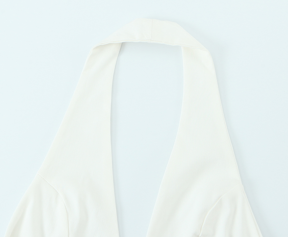 Plain Halter Open Back Sleeveless Tee