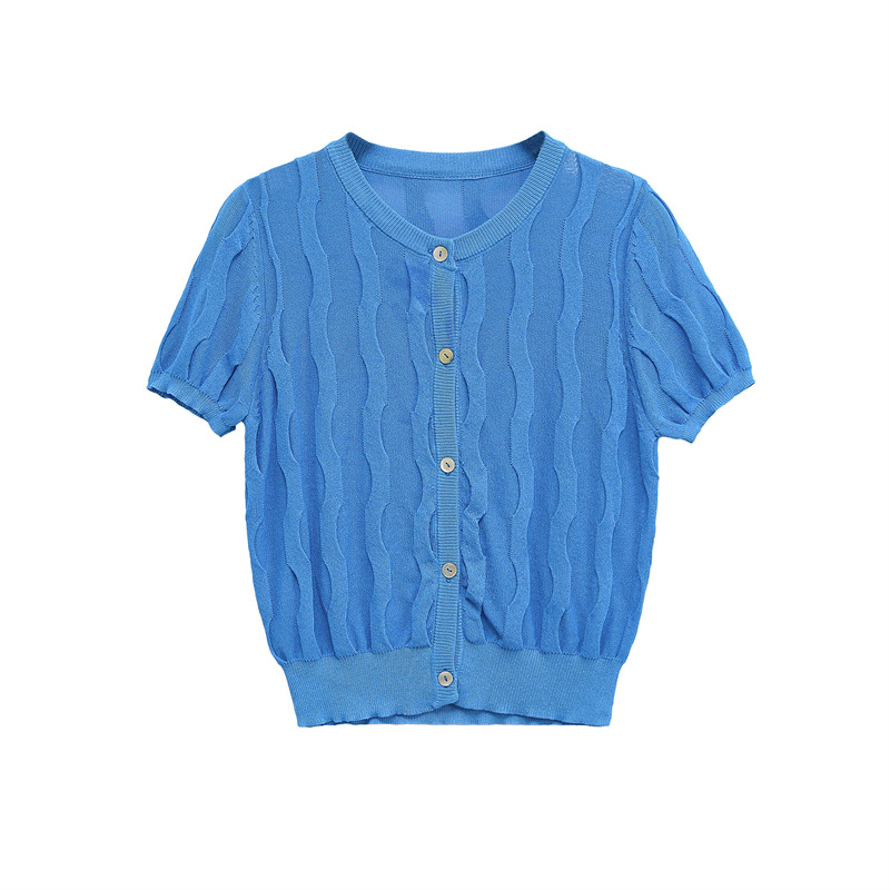 Ladies British Smocked Three-Quarter Sleeve Sweater