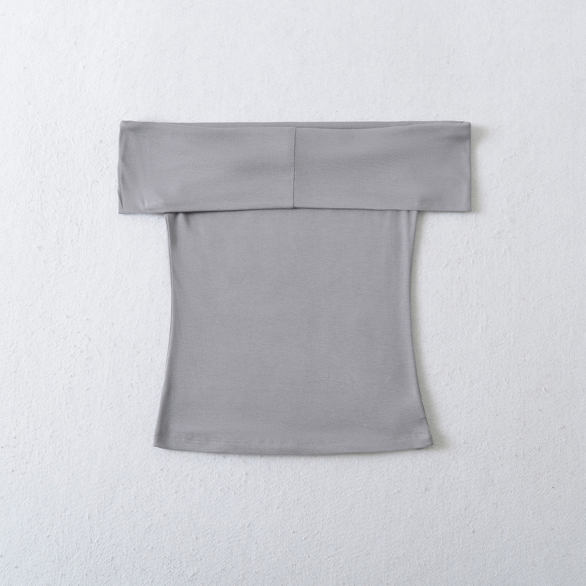 Slim One-Shoulder Plain Crop Top T-Shirt