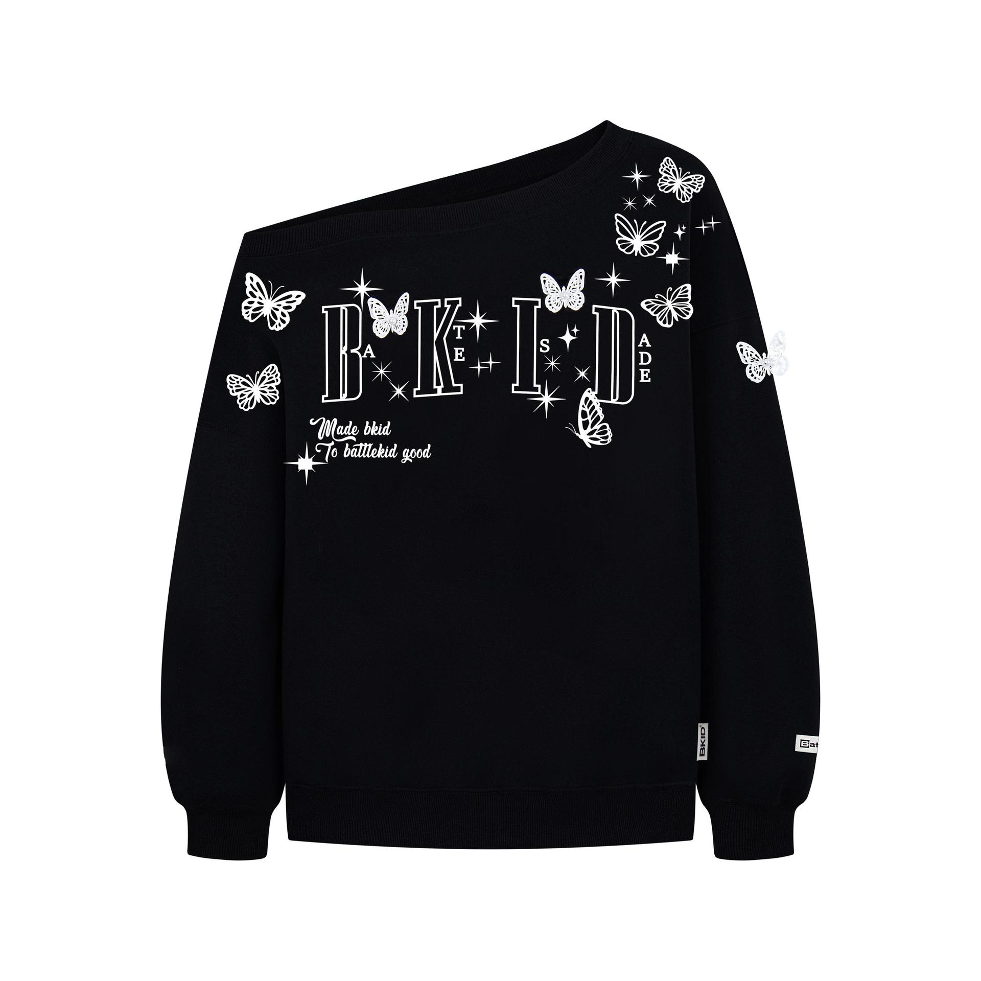 Dimensional Winged Flame Studded Hoodie