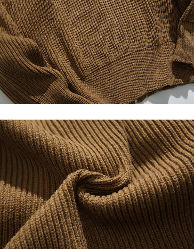 Japanese Workwear Plain Zip Front Cardigan