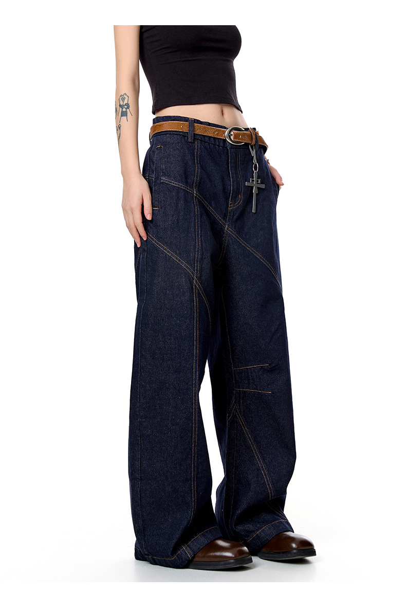 Jeans High-Waisted Commuter Loose Wide-Leg Long Pants Unisex