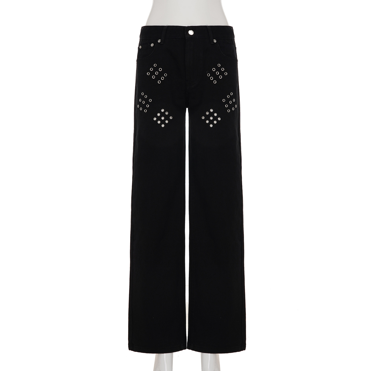 Retro vintage loose fit slimming straight leg jeans for women