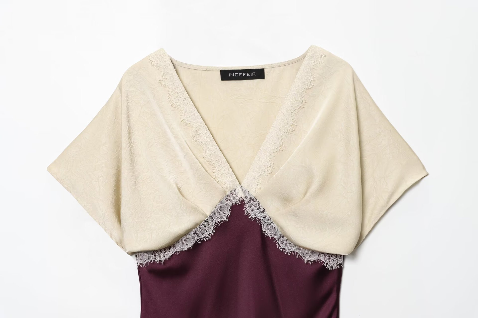 Mock-Neck Cap-Sleeve Color-Block High-Waisted Step-Hem Dress