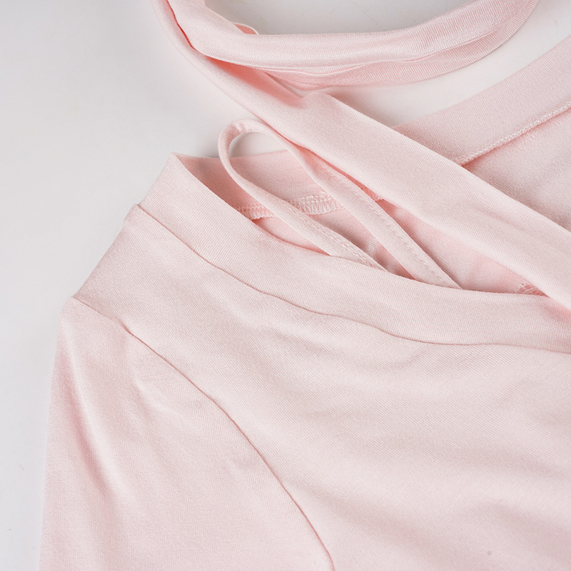 Solid Knit Notch Cuffed Slim Tee Wrap Tie