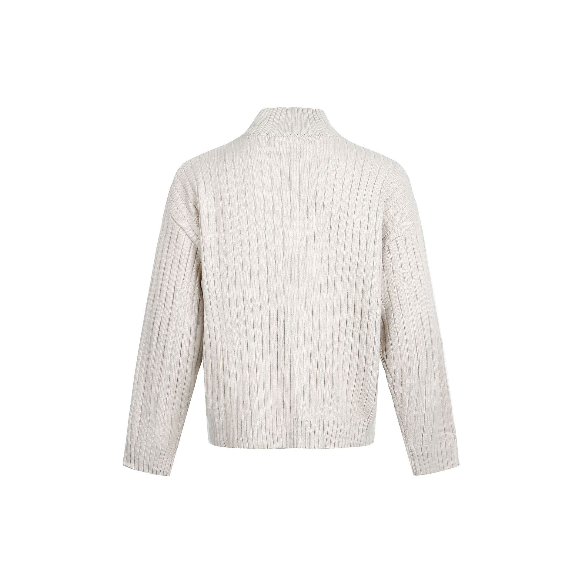 Vintage Polyester Blend Mock Collar Graphic Sweater