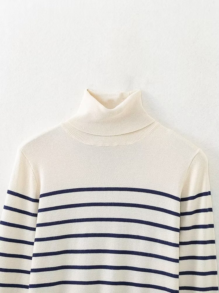 Ladies Urban High Neck Fitted Sweater