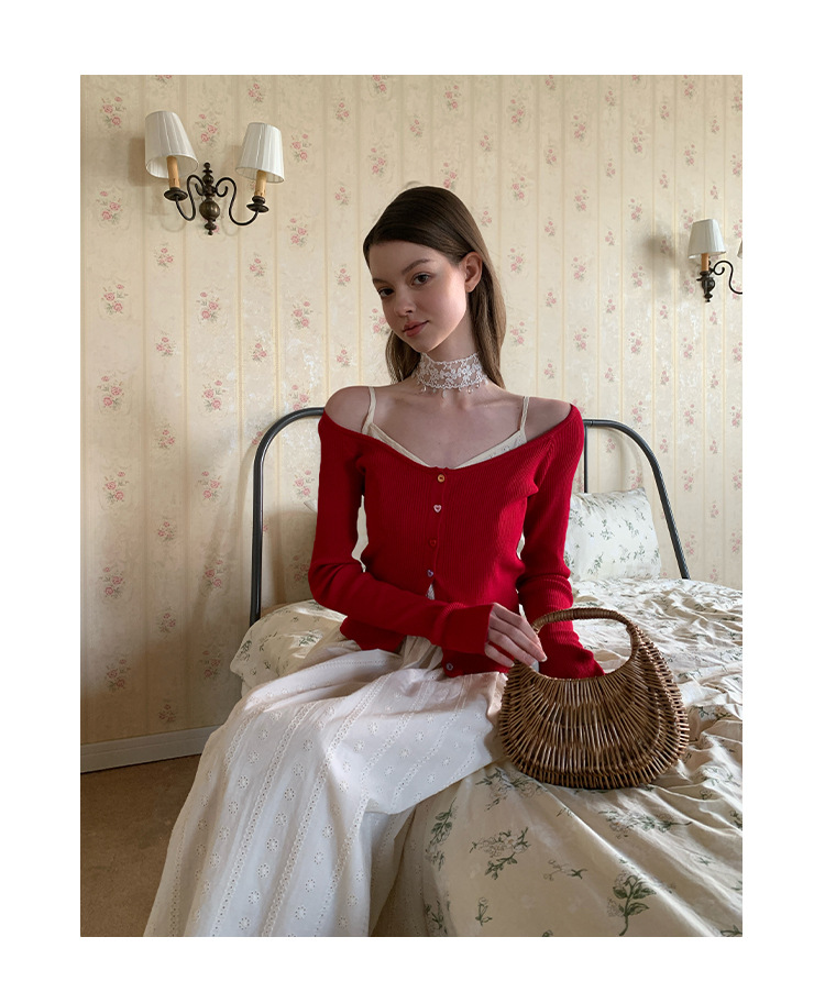 Solid Button Front Scoop Collar Long Sleeve Cardigan