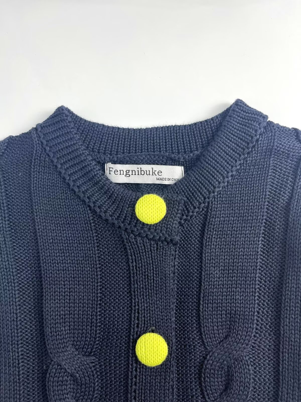 Solid Round Neck Three-Quarter Sleeve Cardigan