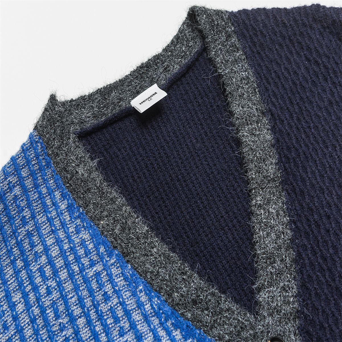 Oversized Two-Tone Japanese Workwear Cardigan