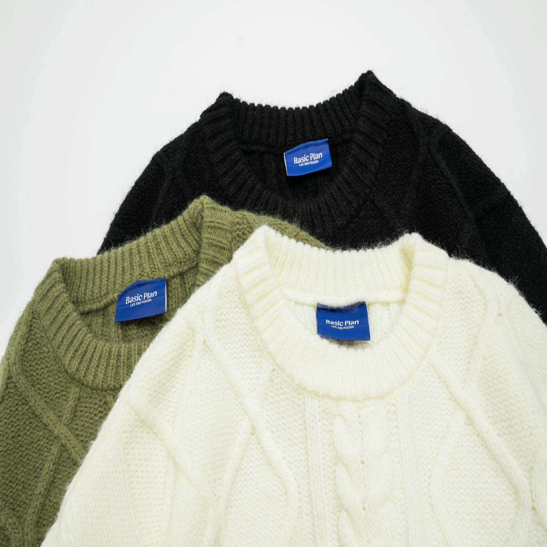 Japanese Geometric Stitch Colorblock Workwear Sweater