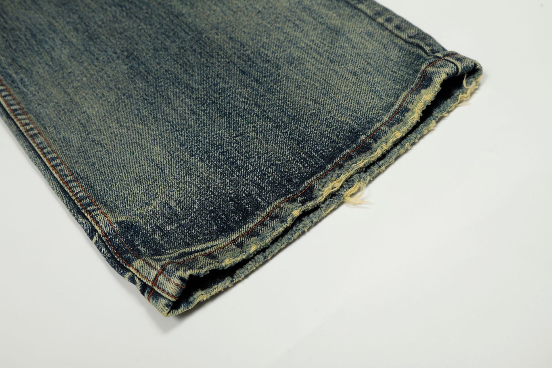 Water-Washed Faded Loose Fit Wide-Leg Floor-Length Casual Trousers