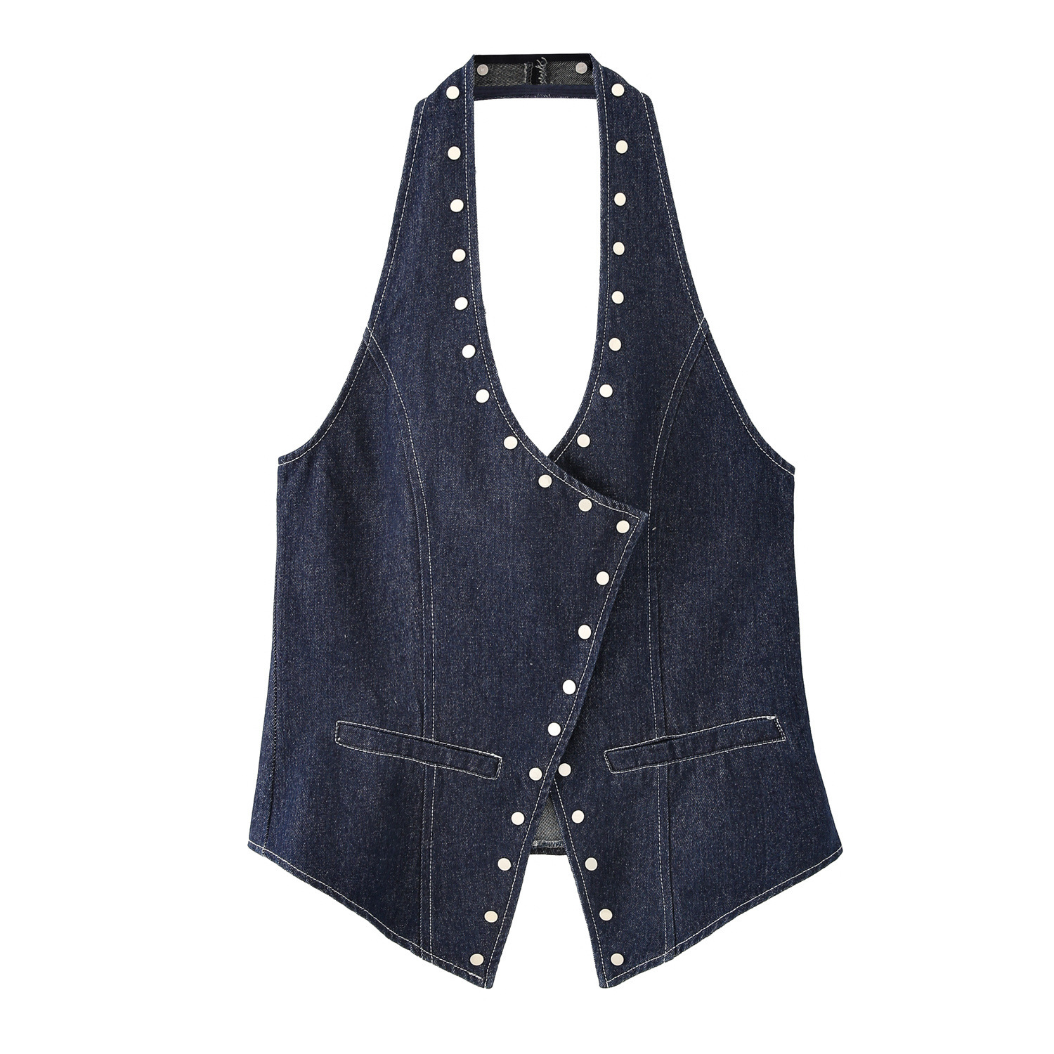 Halter Cutout Studded Top
